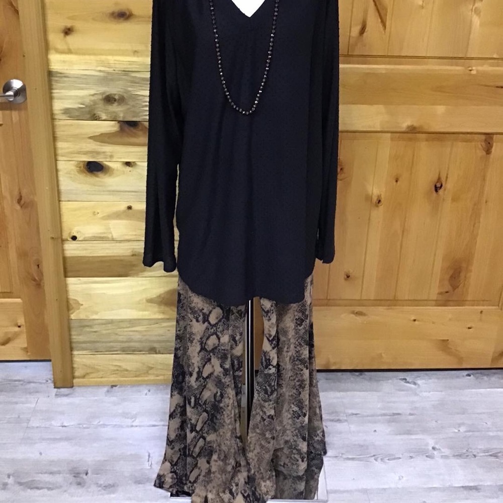 Snake print bell bottoms